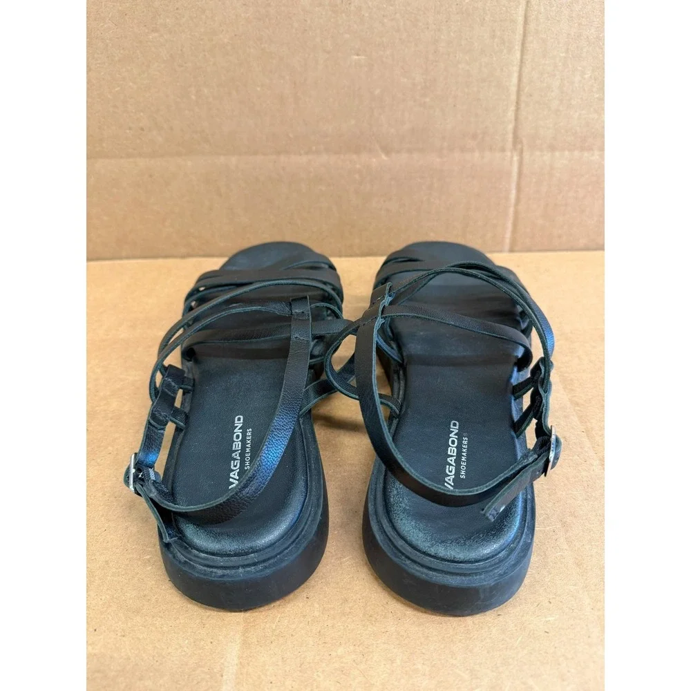 Vagabond Shoemakers Connie Strappy Leather Sandals Black Womens Size 38 EU